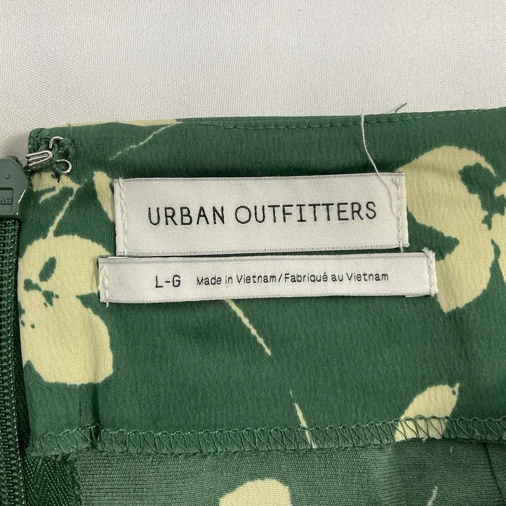 Urban Outfitters Kelly Tulip Faux Wrap Satan Midi Skirt Women L Y2K Grn Slit 431